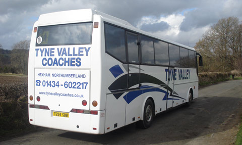 Tyne Valley Coaches, Hexham, Bova Futura Coach rear photo